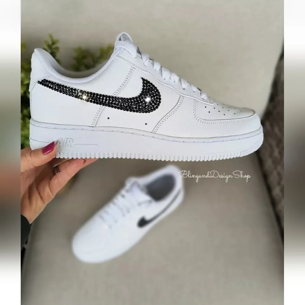 Bling Nike Air Force 1 Low Sneakers Customized with Swarovski Crystals Custom